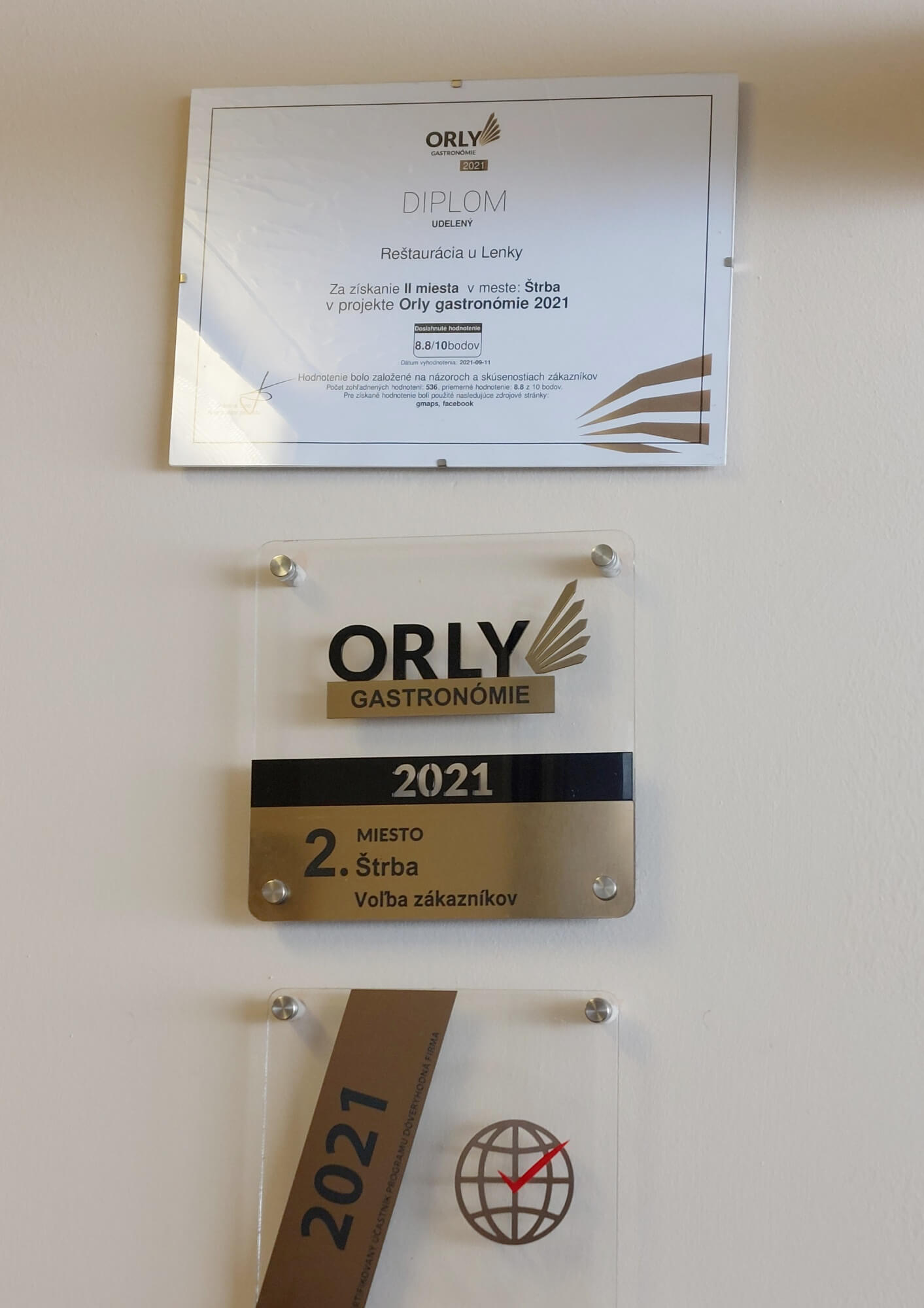 Ocenenie reštaurácie u Lenky na Štrbskom plese